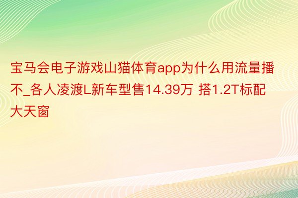 宝马会电子游戏山猫体育app为什么用流量播不_各人凌渡L新车型售14.39万 搭1.2T标配大天窗